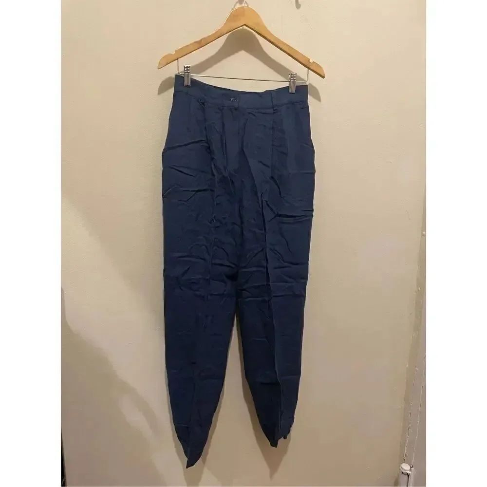 Vintage jay peters 90s 80s blue trouser pleated loose pants size 8
